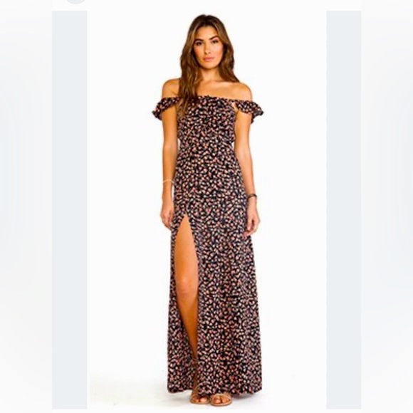 FLYNN SKYE Bardot Floral Maxi Dress Size 1 - Picture 1 of 9